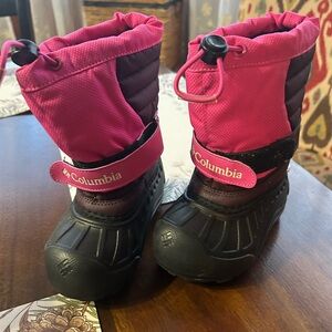 Columbia Kids' Fuchsia and Black Snow Boots